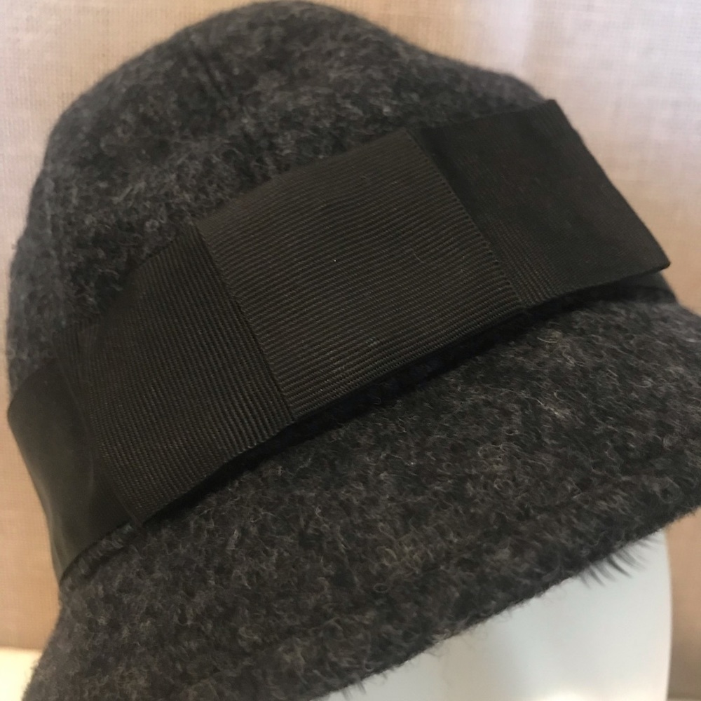 Heather Grey ~ Bucket Hat w/ Ribbon detail - Picture 2 of 5